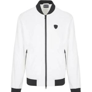 Куртка-бомбер с молнией и логотипом EMPORIO ARMANI, белая
