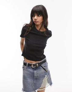 Черная повседневная футболка Topshop