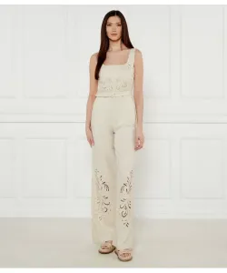 Льняной комбинезон Regular fit Twin-Set, белый