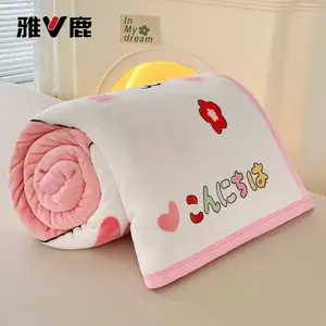 Yalu Двухслойное плед-одеяло из молочного велюра 120х200 см, 3 предмета (плед и 2 наволочки), цвет White Rabbit