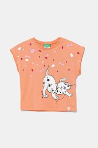 Детская хлопковая футболка United Colors Of Benetton, оранжевый