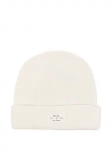 Вязаная шапка с нашивкой Teddy & Minou, белый