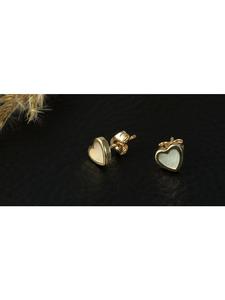 Adeliás Женские серьги - серьги-гвоздики из золота 333 пробы с перламутровыми вставками в золоте