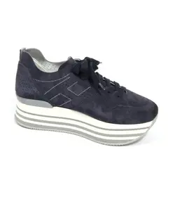 Перфорированные кроссовки на шнуровке Hogan, синий