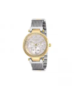 Женские часы 28921 Angel Quartz с белым циферблатом и тремя стрелками Invicta, золотой