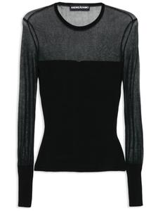 ANDREĀDAMO трикотажный топ с прозрачными деталями, черный