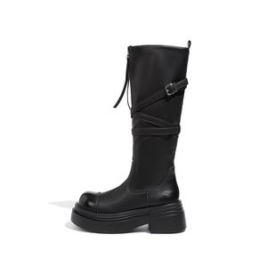 Ботинки Knee high для женщин A poinsettia princess, черный