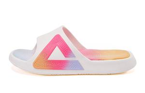 Скользящие тапочки мужские противоскользящие износостойкие PEAK бежево-бело-розовые, экрю/розовые