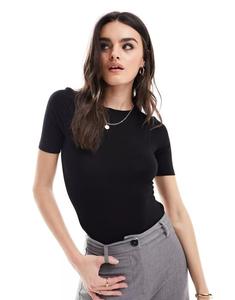 Черное боди-футболка скинни ASOS