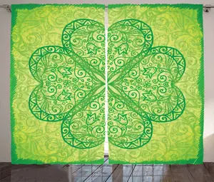 Штора ABAKUHAUS в ирландском деревенском стиле, традиционный мотив в виде сердца, универсальная ленточная штора для гостиной с петлями и крючками, 280 x 225 см, цвет бледно-авокадовый Abakuhaus