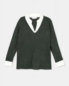 Женский свитер с V-образным вырезом Couchel, хаки