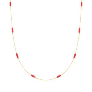 Ожерелье Ross-Simons с итальянскими бусинами из красного коралла, желтое золото 18 карат Ross-Simons, 16 In