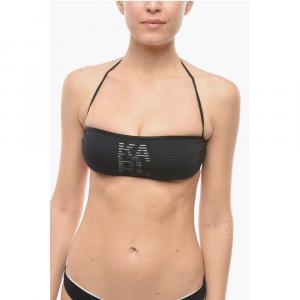 Однотонный топ-бандо с полосками в тон Karl Lagerfeld, Black