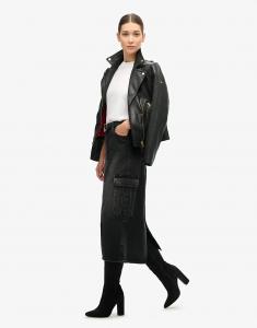 Юбка миди Denim с карманами-карго из черного денима Superdry