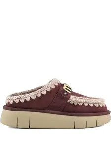 Мюли Bounce в технике кроше с логотипом Mou, красный