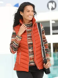 Повседневный образ стеганый жилет Casual Looks, красный