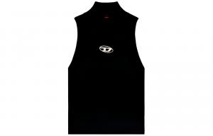 M Onervax Футболка с ребристым воротником-стойкой DIESEL, черный