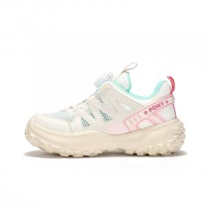 Детские беговые противоскользящие дышащие кеды с амортизацией PONY Beige Pink