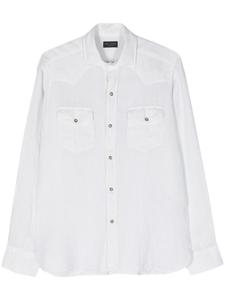 Льняная рубашка с классическим воротником Dell'oglio, белый