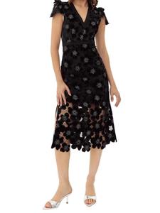 Adelyn Rae платье миди с кружевной вязкой mia, черный