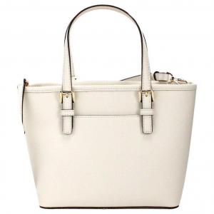 Сумка-тоут Jet Set из кожи, переносная сумка через плечо, наплечная сумка для женщин молочно-белого цвета MICHAEL KORS