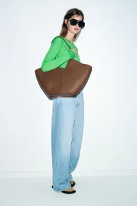 Сумка-шоппер макси Zara, коричневый