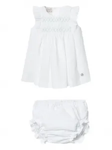 Комплект из платья и блумеров с оборками Paz Rodriguez, белый