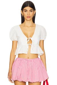 Топ с пышными рукавами Shiloh More To Come, white