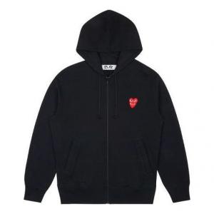 Куртка (WMNS) COMME des GARCONS PLAY Zip Hooded Sweatshirt With Red Family Heart 'Black', черный