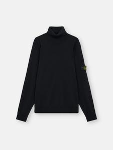 Водолазка с ребристыми краями Stone Island 5100025 LIGHT RWS PURE WOOL, черный