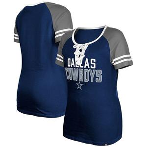 Женская футболка Dallas Cowboys с регланом и шнуровкой New Era