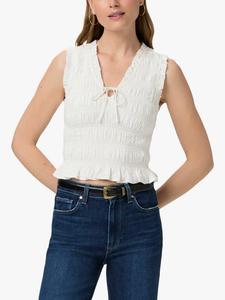 Devi Smock топ с V-образным вырезом и рюшами PAIGE, White