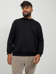 Толстовка Jack & Jones PlusSize "JJEBRADLEY SWEAT CREW NOOS PLS", черный
