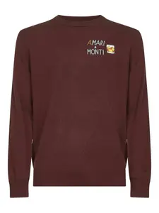 Свитер с вышитым логотипом и круглым вырезом MC2 SAINT BARTH, коричневый