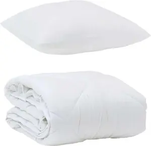 Летнее одеяло с подушкой, 2 шт., белое, из микрофибры vidaXL