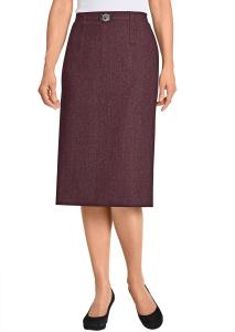Юбка до колена GOLDNER Schurwoll Schlupf, цвет bordeaux/melange