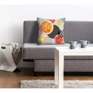 Декоративная подушка Julia с апельсинами и лимонами, наволочка без наполнителя, 1 шт. Queence, Orange/gelb + bedruckt