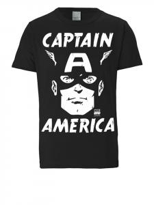 Футболка Marvel Comics - Капитан Америка в черном Logoshirt