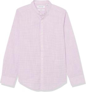 Рубашка Calvin Klein для мальчиков с длинным рукавом, застегивающаяся на пуговицы, с воротником, манжетами и подолом, Orchid Slub