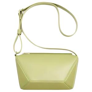 Сумка через плечо из коровьей кожи, средняя мужская зелёная/black ZARA, зеленый