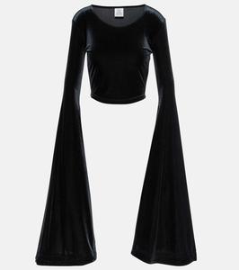 Бархатный укороченный топ Vetements, черный