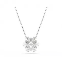 Ожерелья с подвеской «Идиллия» в виде снежинки с белым родиевым покрытием Swarovski, silver