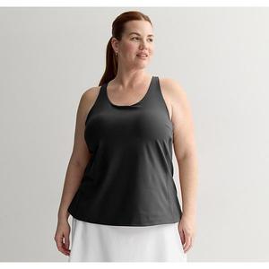 Топ с ультрарастягивающимся материалом и встроенным бюстгальтером Plus size Tek Gear, Mineral Black