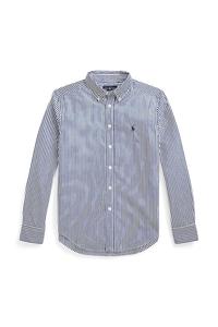 Детская хлопковая рубашка Polo Ralph Lauren, темно-синий