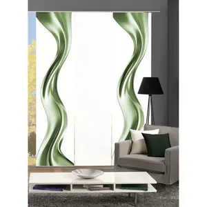 ДЛЯ ЖИЛЬЯ Раздвижная штора OAKLEY Панельная каретка 3 шт. комплект раздвижных штор, шелковистый вид, цифровая печать Home Wohnideen, зеленый