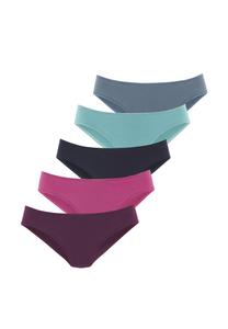 Брифы LASCANA 5 PACK, Aubergine Pink Navy Mint Blau/Purple