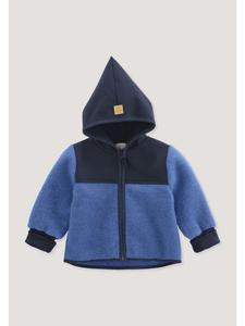 Куртка из шерстяного флиса средне-синего цвета Hessnatur
