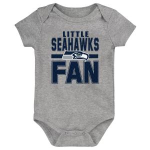 Серый боди Seattle Seahawks Little Fan с принтом для новорожденных и младенцев Outerstuff