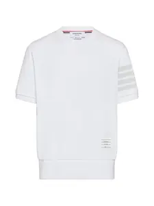Футболка с короткими рукавами и четырьмя полосками THOM BROWNE, белый
