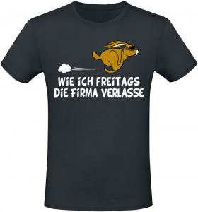 Футболка Sprüche Wie ich am Freitag die Firma verlasse, черный